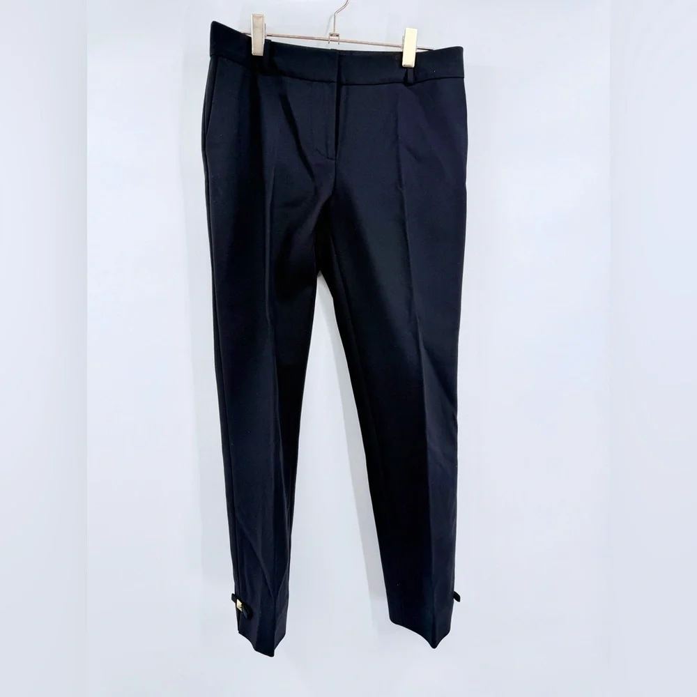 KATE SPADE Black Jackie Bow Stud Cropped Dress Pants 00